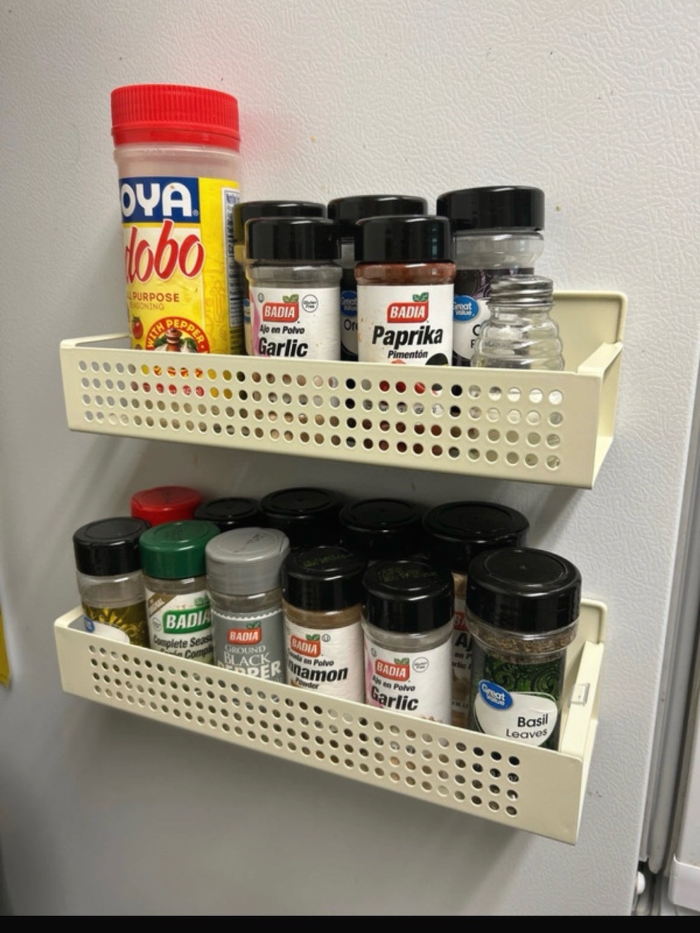 Magnetic Cream Spice Rack Organizer - Compact Wall-Mount Storage